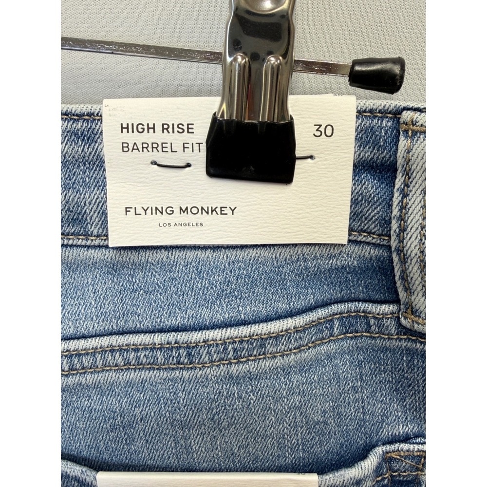 Flying Monkey Barrel Fit Jeans Womens 30 Blue High Rise cuffed Cropped F6199 - Picture 5 of 15